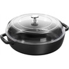 STAUB Patelnia żeliwna z pokrywką 24 cm, czarny